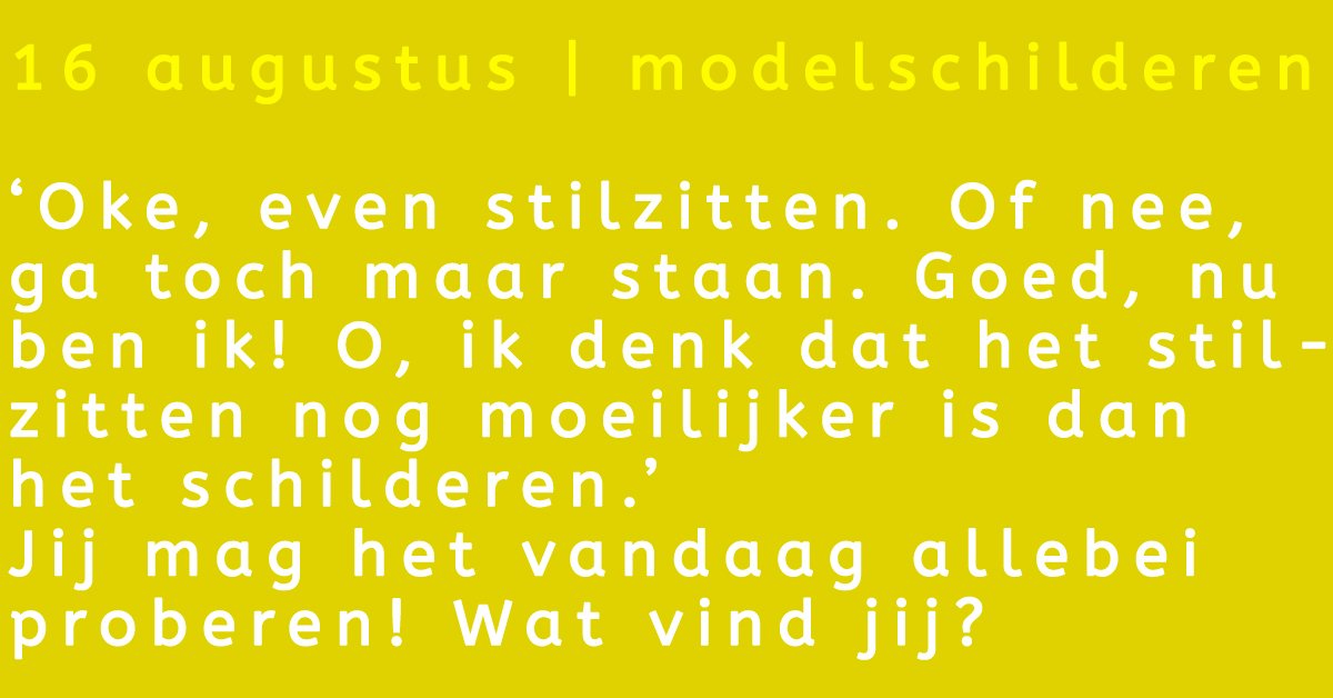 Morgen #modelschilderen in ons #atelier! Er zijn nog een paar plekjes, #inschrijven via hoedjevandekoning.nl/inschrijven-zo… #workshop #kinderen #Haarlem
