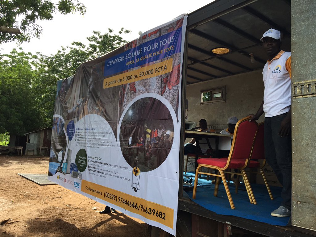 ARESSofficiel's tweet photo. Since yest,our partn. @MTNBenin , @SNV_RE ,@Victron_Energy @MyJouleBox and us  are settled in #Savalou to promote @SEforALLorg!

#wasexo https://t.co/cENzo8apNX