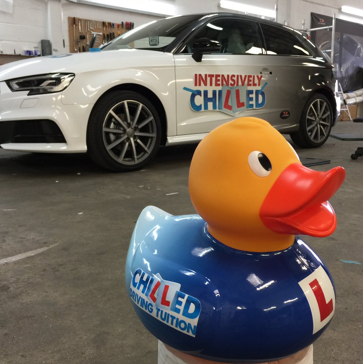 A little extra wrap added to the @chilleddrivingtuition charity duck <a href="/breakcharity/">Break Charity - dormant account</a> @norwichduckrace #norfolk #norwich #wrap #wrapping