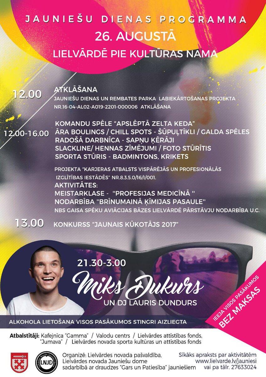 Jauniešu dienas programma! ☺🎉👌🏻