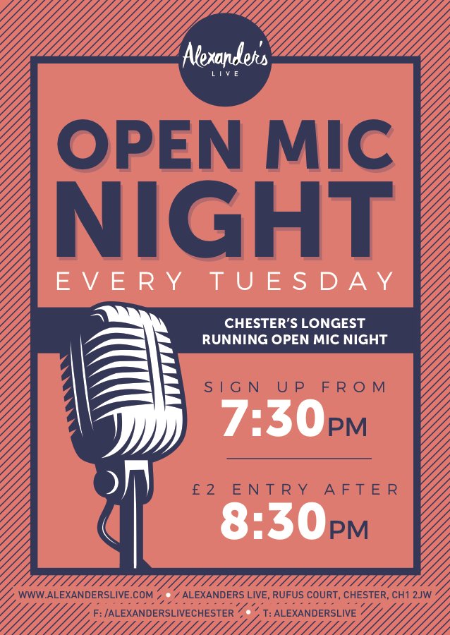 Chester's longest running open mic night is TONIGHT! :)