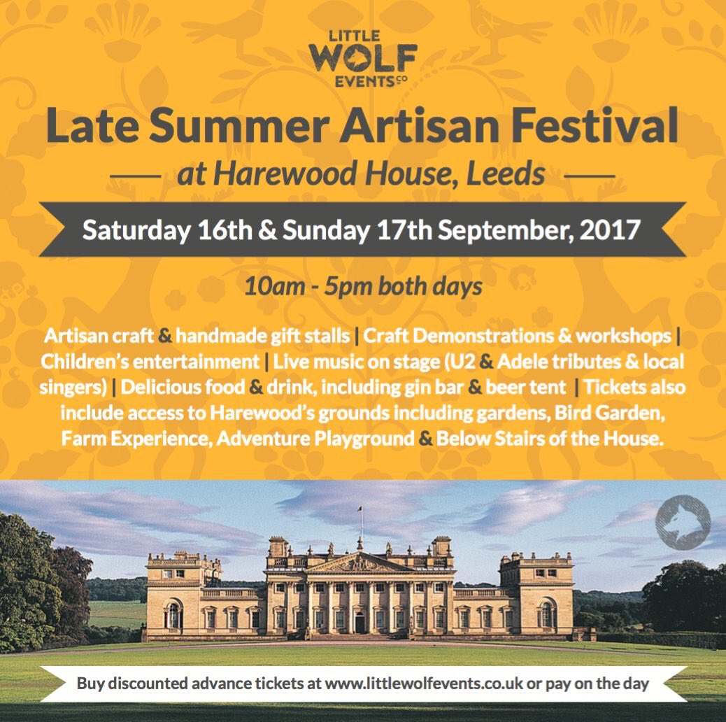Looking forward to taking our lovely trailer to @LittleWolfCo event <a href="/HarewoodHouse/">Harewood House Trust</a> for the Late Summer Artisan Festival 16&amp;17 September.