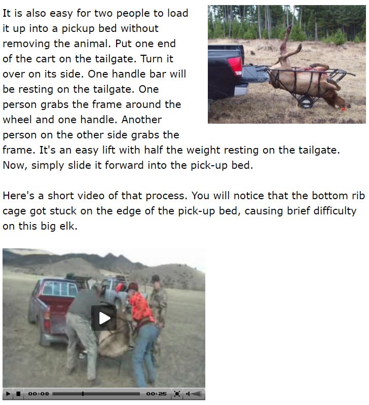 ElkHuntingTips's tweet image. Lo-Boy Game Hauler. Low center of gravity. Easy for 2 to load whole elk into pick-up without unloading carcass. elk-hunting-tips.net/game-hauler.ht…