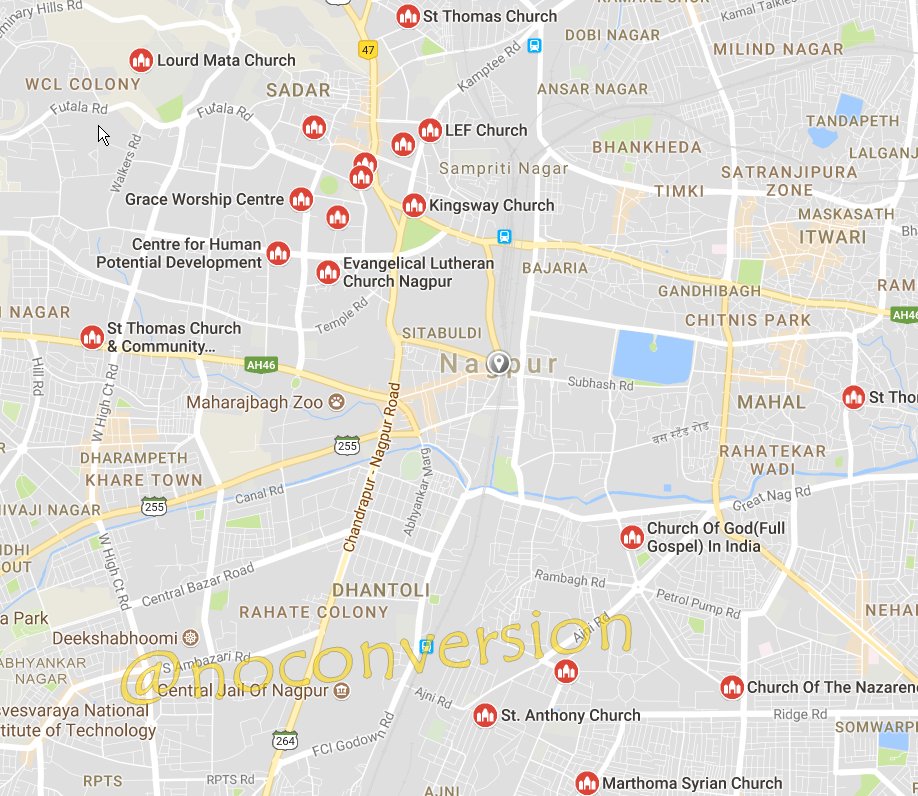 noconversion's tweet photo. Nagpur... getting brand new Churches funded by foreign NGO ... right under nose of RSS Head office https://t.co/r7pNwEGF53