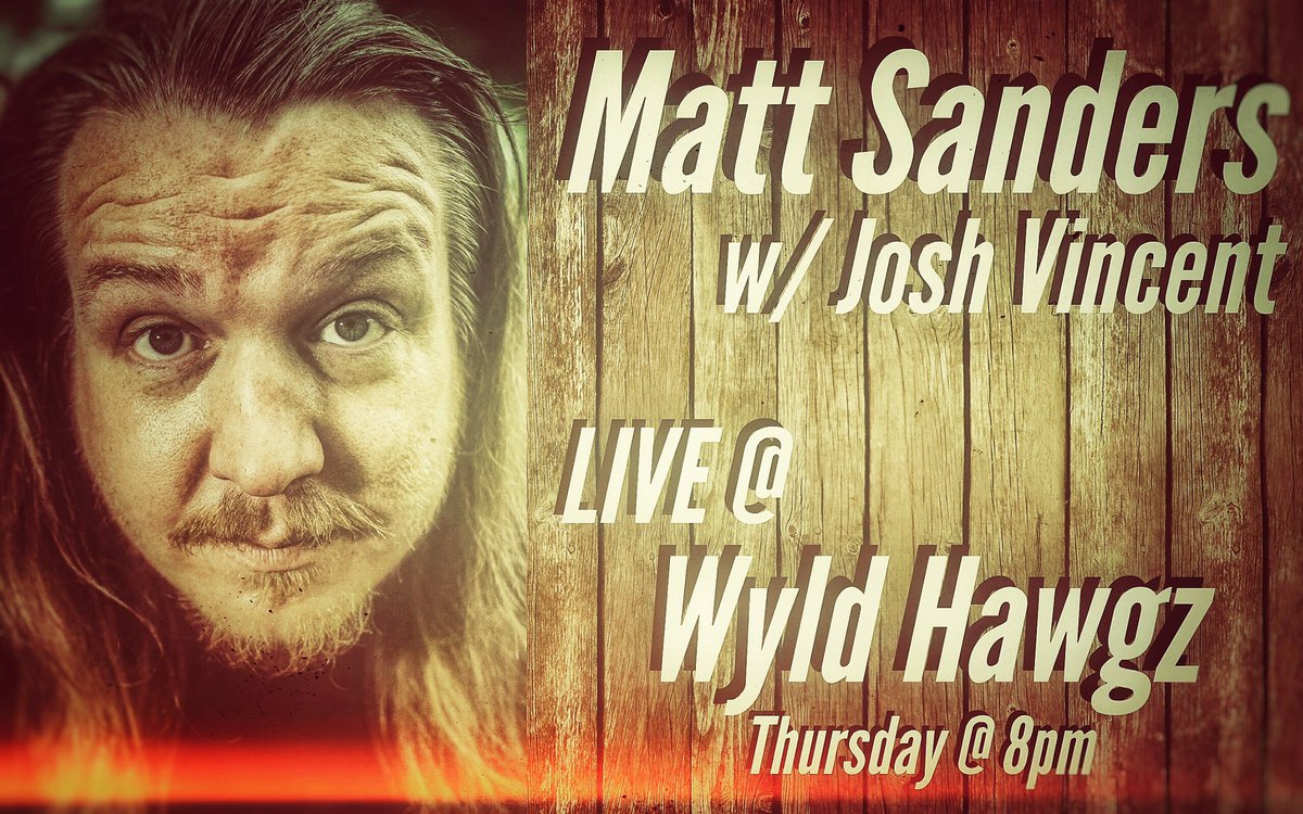 themattsanders's tweet photo. I'll be singing some tunes at Wyld Hawgz in Tulsa this Thursday with my buddy Josh Vincent ... Kicking off at 8pm https://t.co/BeptLwNXzb