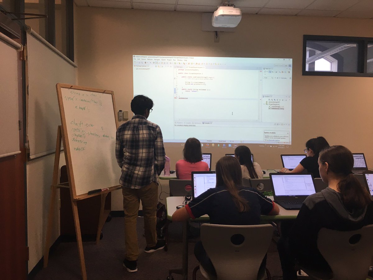 MassCSSparks's tweet image. Day 2 of our Intro to Java workshop for girls at the Morse Institute Library in Natick! 15 girls starting at the age of 11 learning to code!