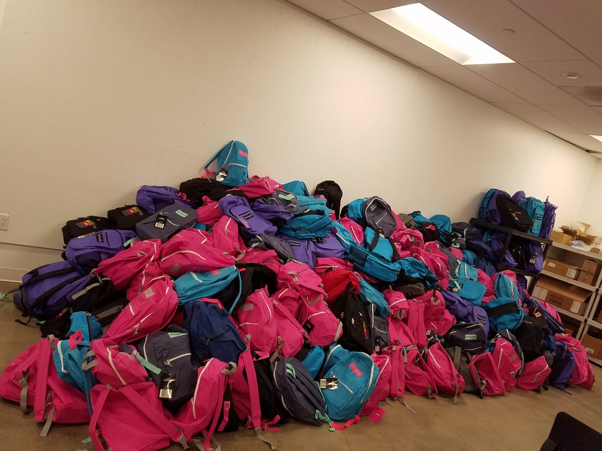 Wonder what 500 backpacks looks like? @HCACorpCulture sure took on the challenge of helping prepare our kids for their first day of school.