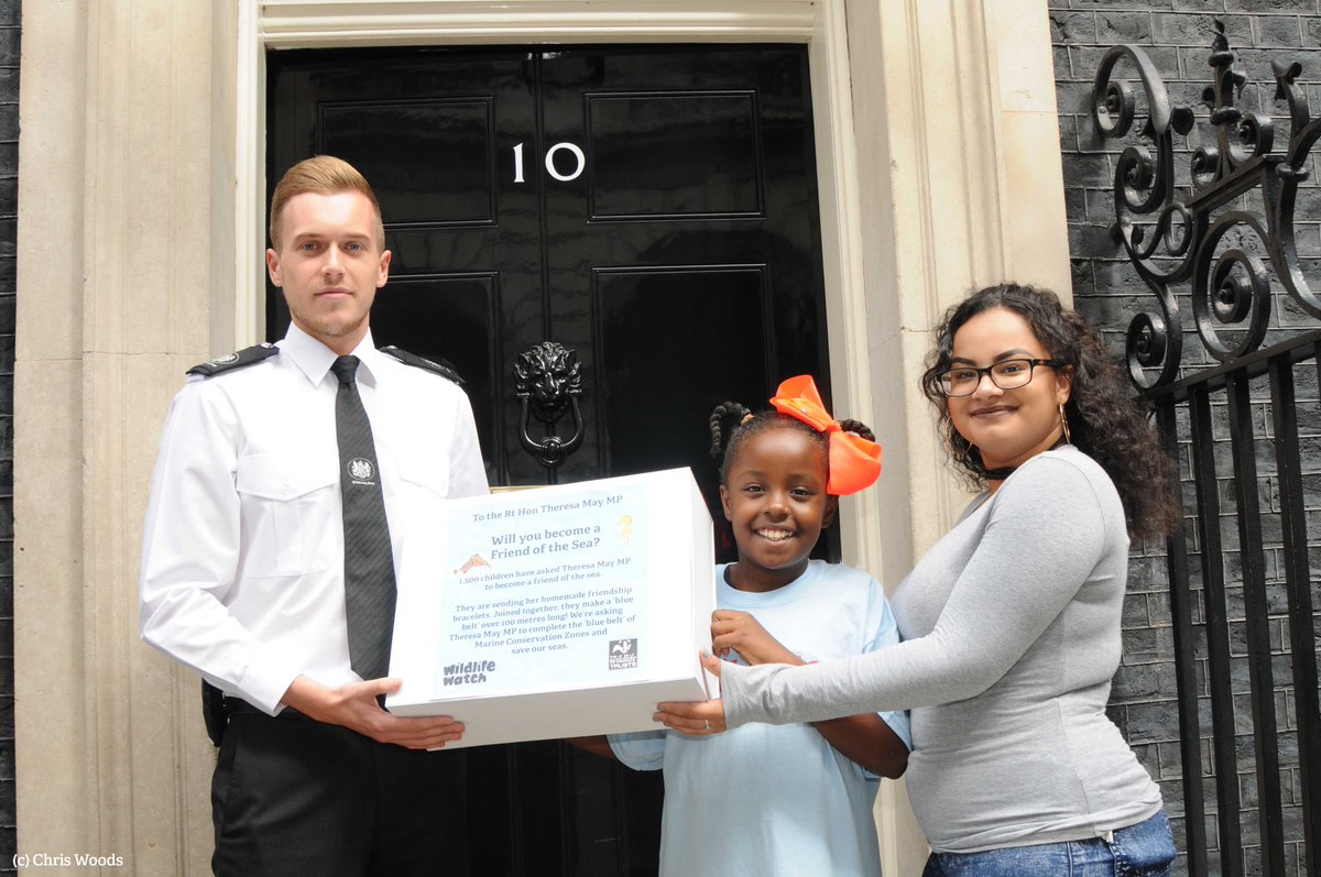 We've just handed our <a href="/wildlifewatch/">Where to Watch Wildlife</a> #BlueBelt into No. 10! 1,500 children want Theresa May MP to become a friend of the sea!