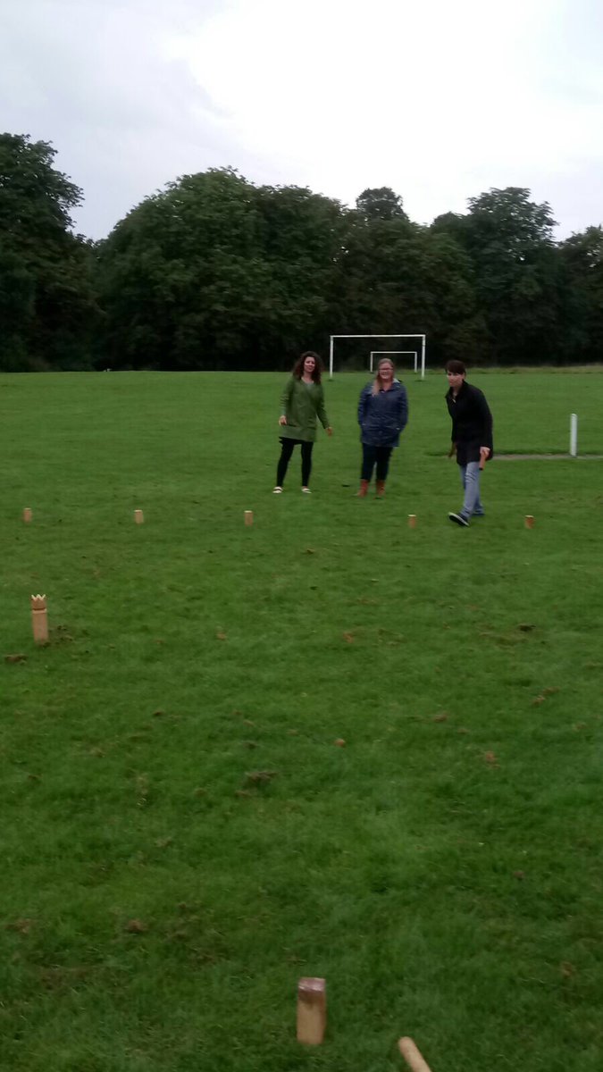 Great game of Kubb ladies! #arkangels #beatingthedrizzle