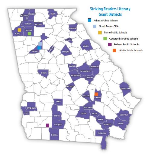 georgiadeptofed's tweet photo. Striving Readers Literacy Grant Finding: 100% of pre-k, elementary &amp; middle schools have improved literacy growth. https://t.co/Qs9v3SqZp7