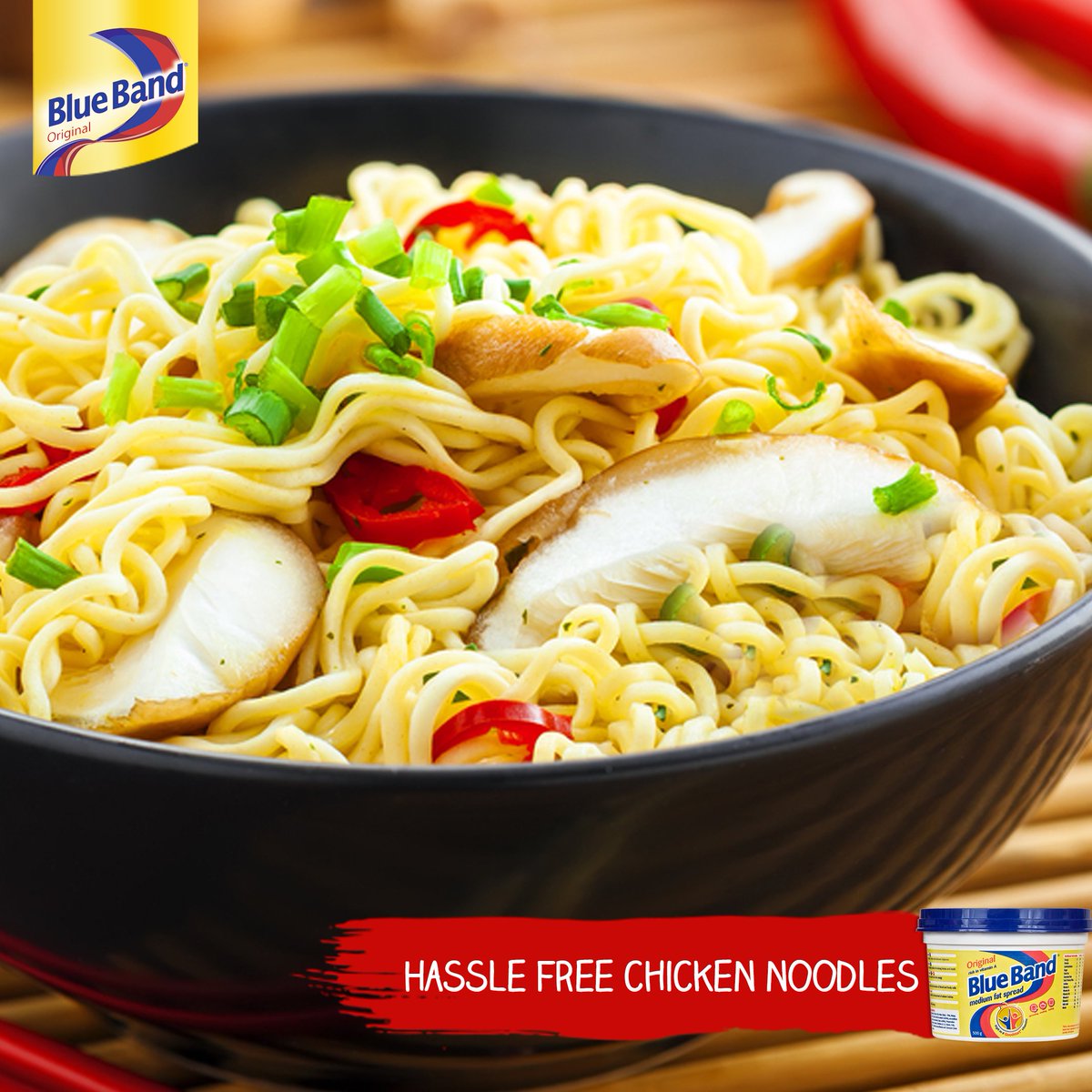 Try this hassle free and extremely delicious chicken noodles recipe with Blue Band. Click here goo.gl/SpSaUa