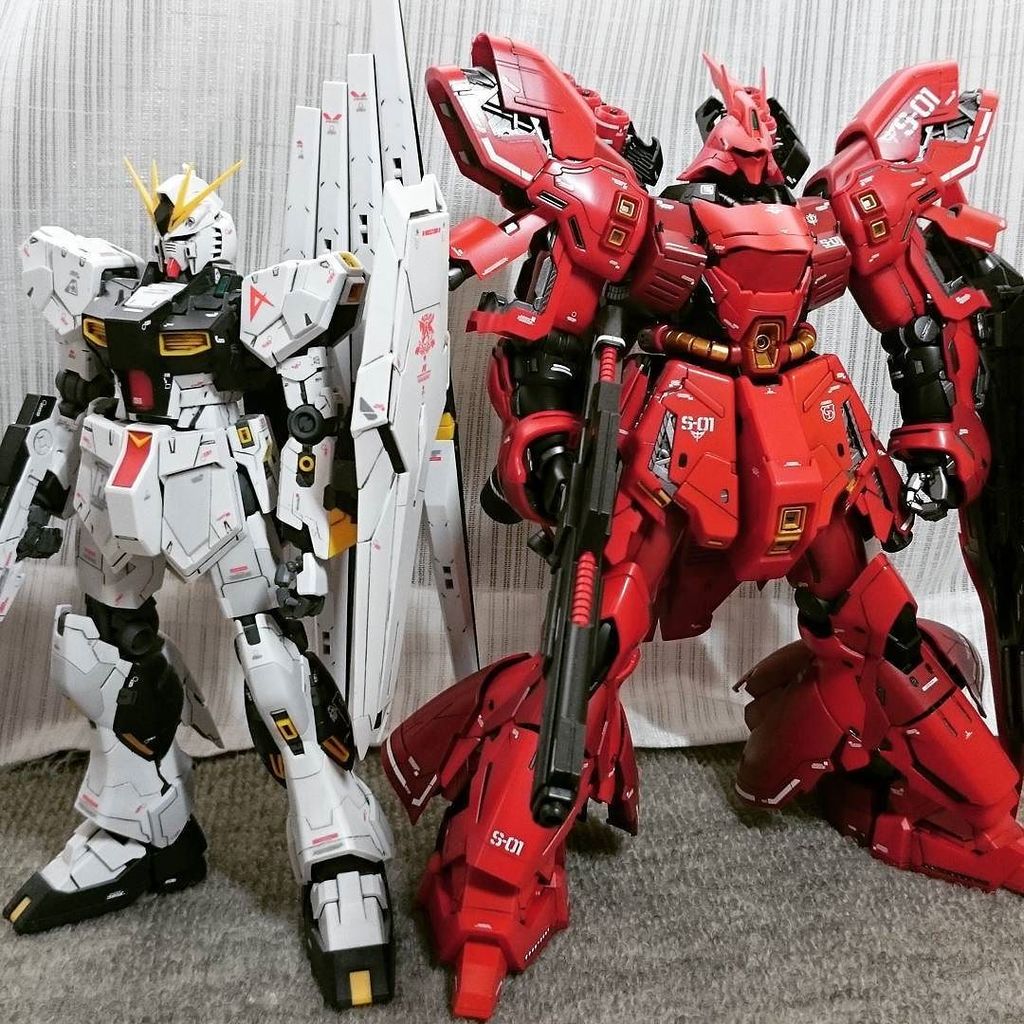 ガンプラMG Ver Ka サザビー、ガンダム、ZZガンダム、νガンダムに