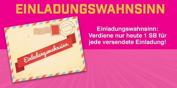 #Swagcode "WAHNSINN17" bis 17:00 Uhr hier: swagbucks.com/invite für extra SB + NUR HEUTE 1 SB für jeder per E-Mail versendeten Einladung!