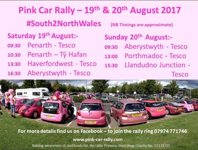 LPTrustUK's tweet photo. The 10th and final #pinkcarrally is this weekend - don't miss it!! #LittlePrincessTrust https://t.co/q4uMaCV3Ci