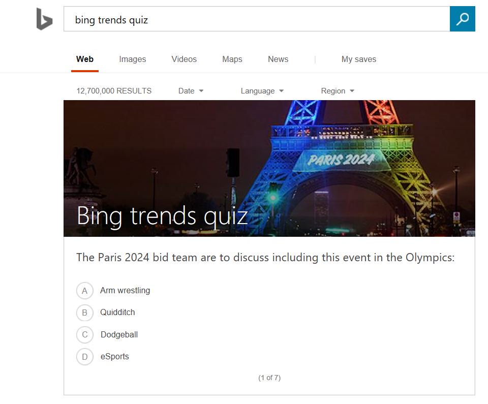 Bing UK on Twitter: "Take part in the Bing Trends Quiz and ...