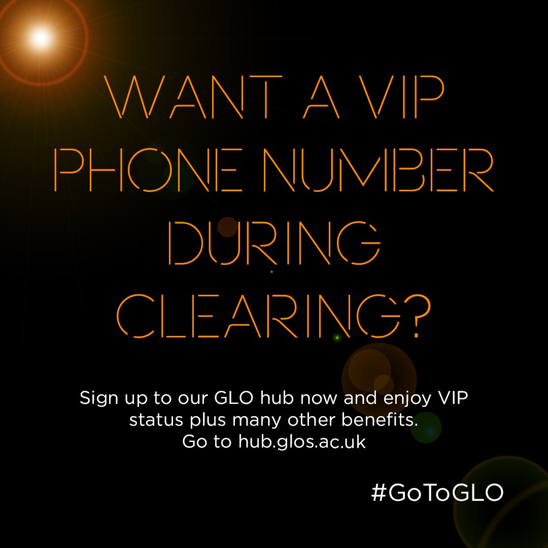 VIP GLO hub membership will be closing shortly. Sign up NOW for a dedicated phone line during Clearing! #GoToGLO