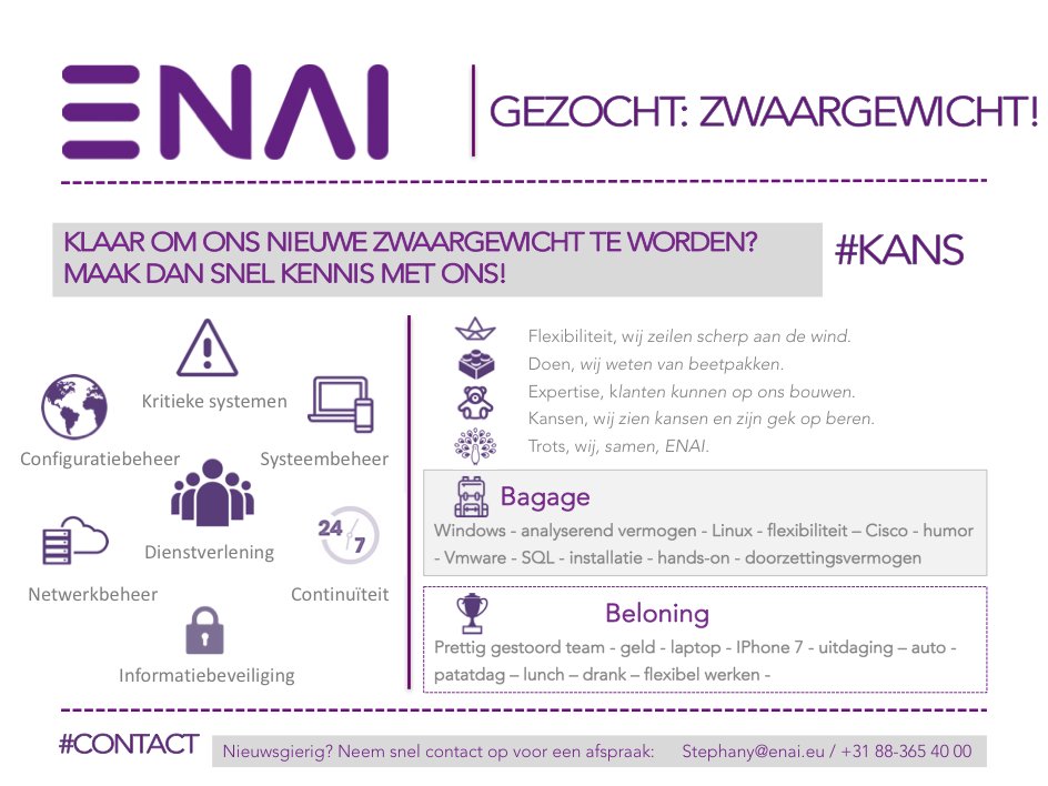Gezocht: Zwaargewicht! #vacatures
