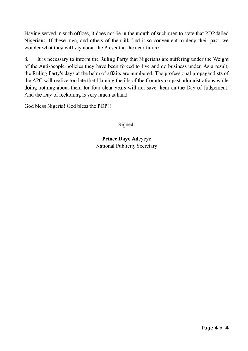 Peoples Democratic Party [PDP] has lambasted the All Progressives Congress [APC] over recent claims that it squandered the economy of the country.