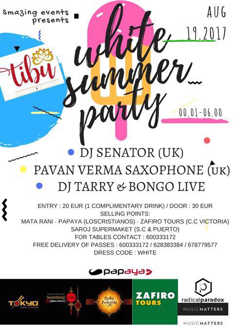 iPavanVerma's tweet photo. Tenerife this w/e alongside @djsenator at @TIBUTenerife @djtarryt #music #club #tenerife #event #whiteparty #sax #dj #eventprofs https://t.co/I9UApIAeyO