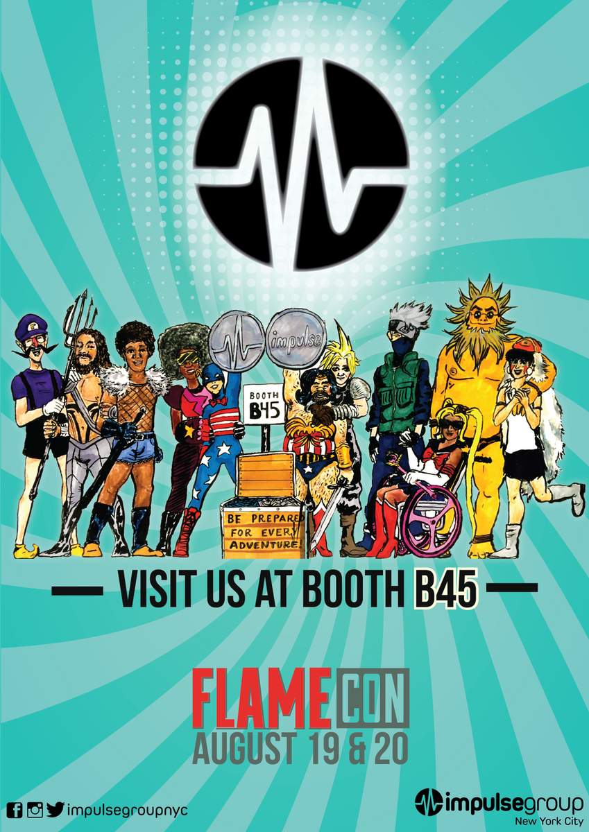ImpulseGroupNYC's tweet photo. Hey, NYC GEEKS! It's FlameCon: NYC's Queer ComicCon! We'll see you at booth B45!
Details: https://t.co/MbWAbhaBcM
#AwareAF #GeekAF https://t.co/ZImUK9ctxp