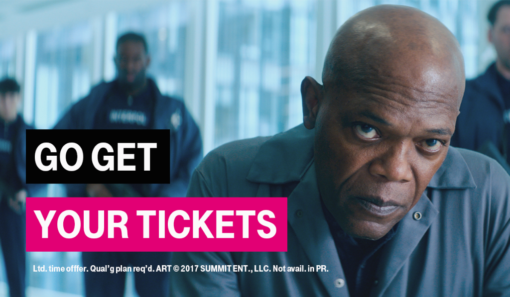 TMobile's tweet photo. Do what @SamuelLJackson does &amp; get your Hit together.

Score a $4 ticket to see #HitmansBodyguard from @atomtickets &amp; #TMobileTuesdays. https://t.co/aPnTw0GS9W