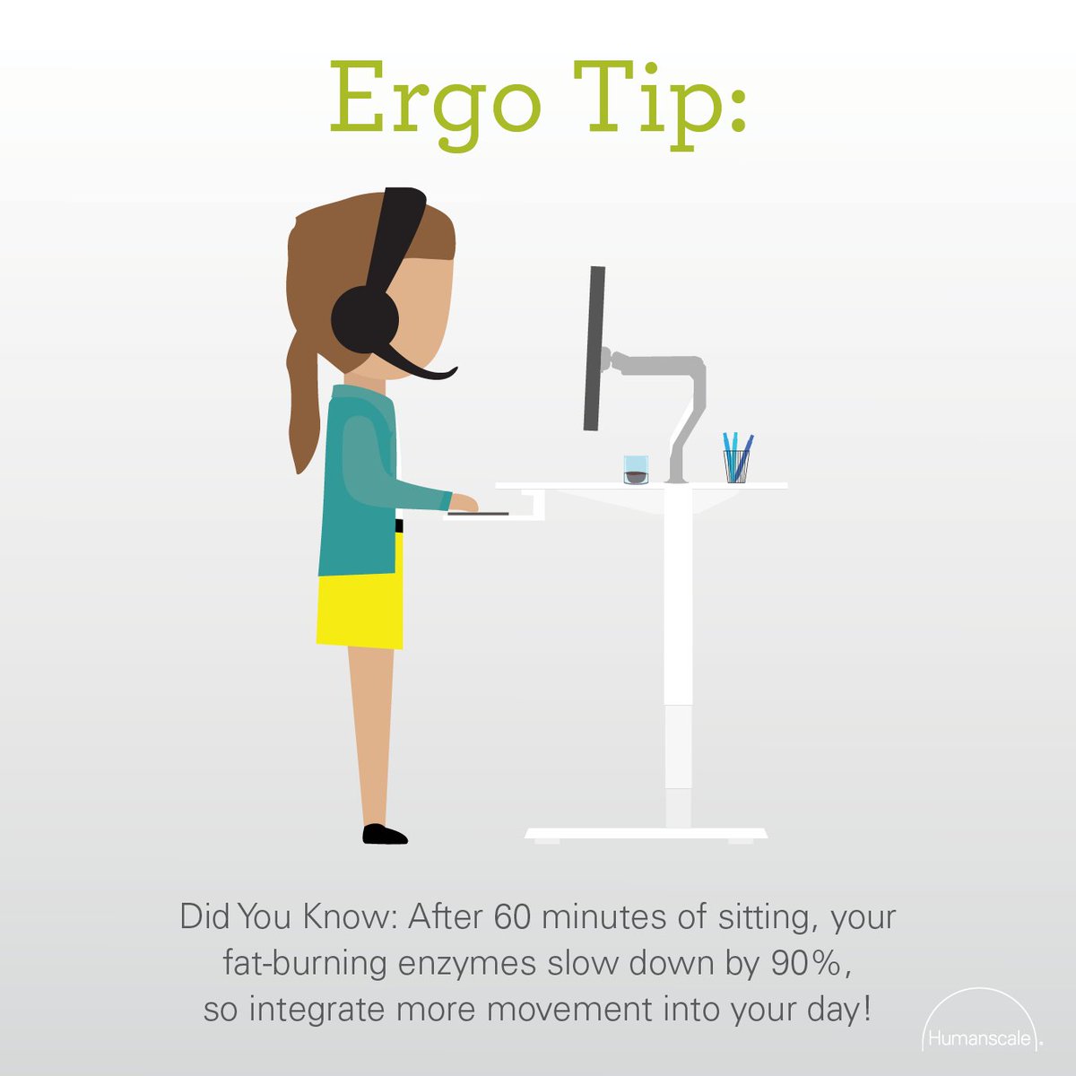 Humanscale_eu's tweet photo. "Hereโs another way of staying healthy and burning fat whilst in the office!
#alternativeworkout #workplace
#ergotips" https://t.co/RLtFWNFHzC