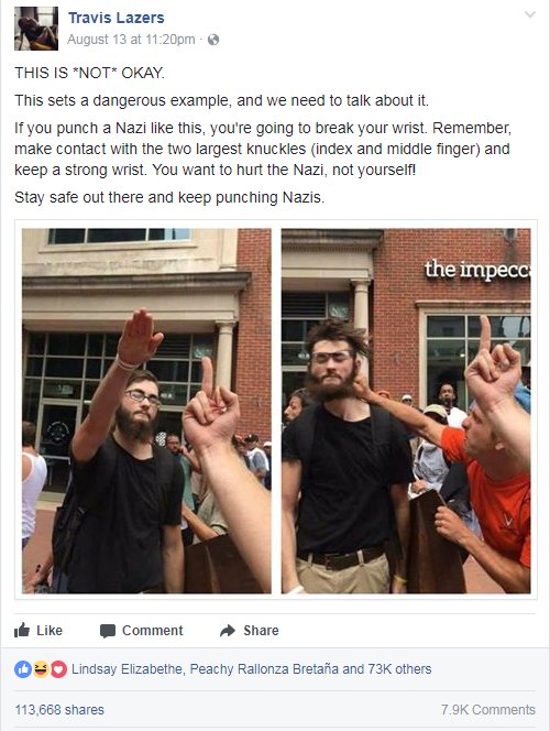 RealLibbySims's tweet photo. Sage advice. #KeepPunchingNazis https://t.co/hnXYMCv6M2