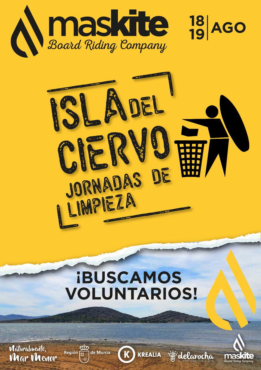 MasKite1's tweet photo. ¿Te apuntas a limpiar la playa de la Isla del Ciervo? Nos vemos el 18 y 19 de Agosto de 10:00 a 12:00🌴🌊👌 #NaturalmenteMarMenor #MASKITE https://t.co/VVUpj2Uog6