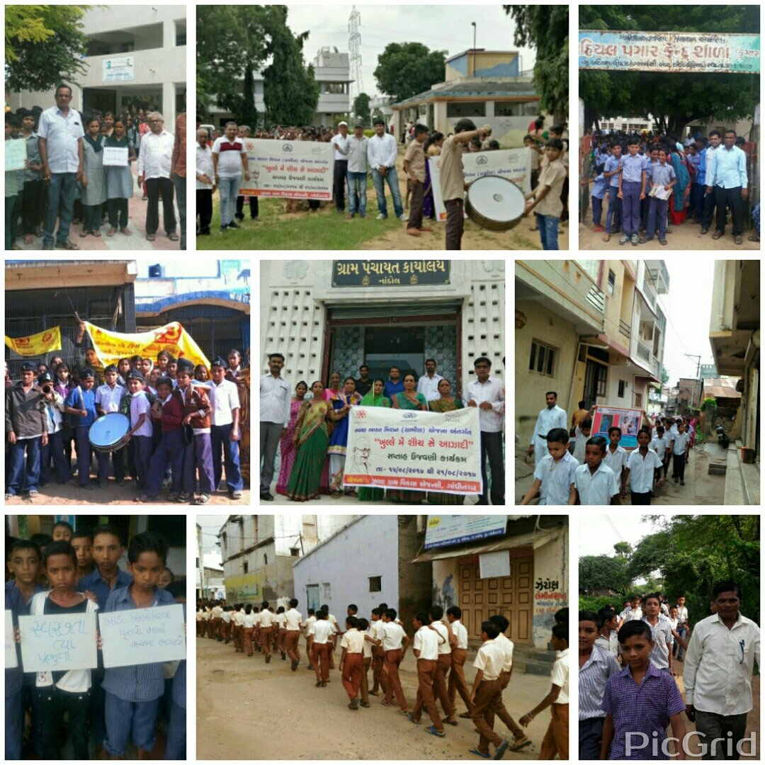 SBMGandhinagar's tweet photo. Swachhta Rally@ Gandhinagar District with Students,Teachers,SBM Staff,Mts&BRTs n Villagers
#swachhgujarat
#freedomfromopendefication
#SBMG https://t.co/ggPKCddY3Q