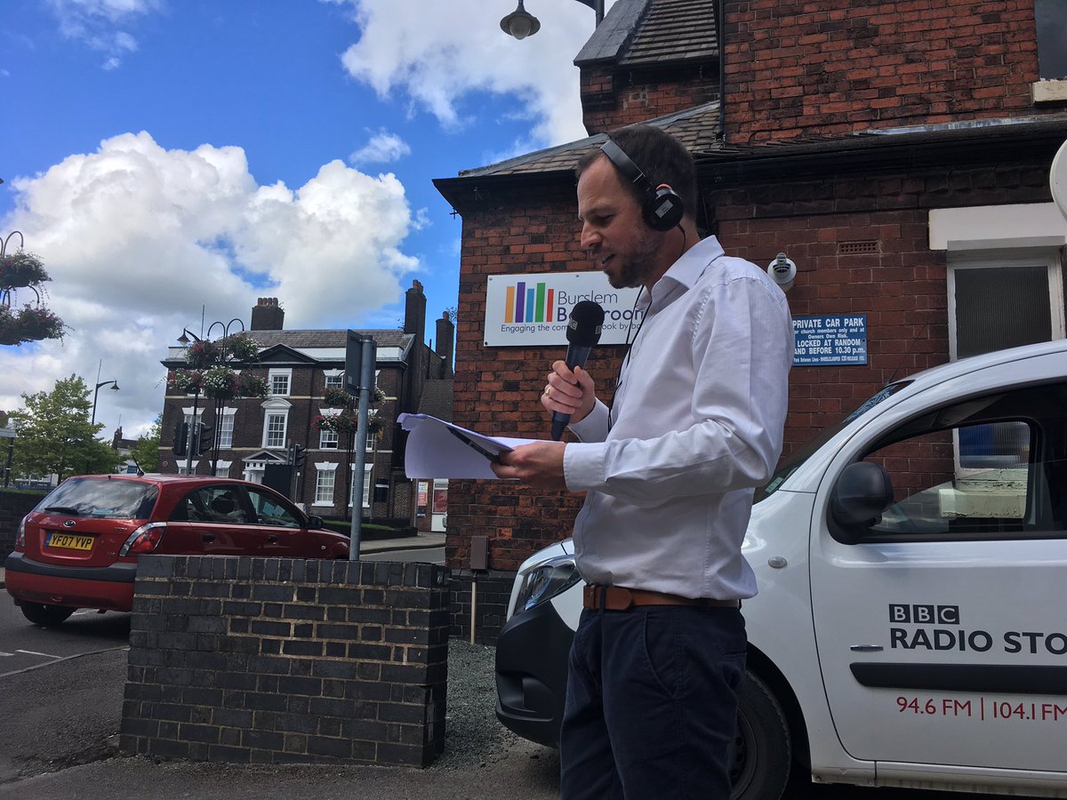BBCRadioStoke's tweet image. We are loving #Burslem this afternoon on @BBCRadioStoke as Lee Thomas comes live from @SwanBank until 4pm, so come tell us why you do too!