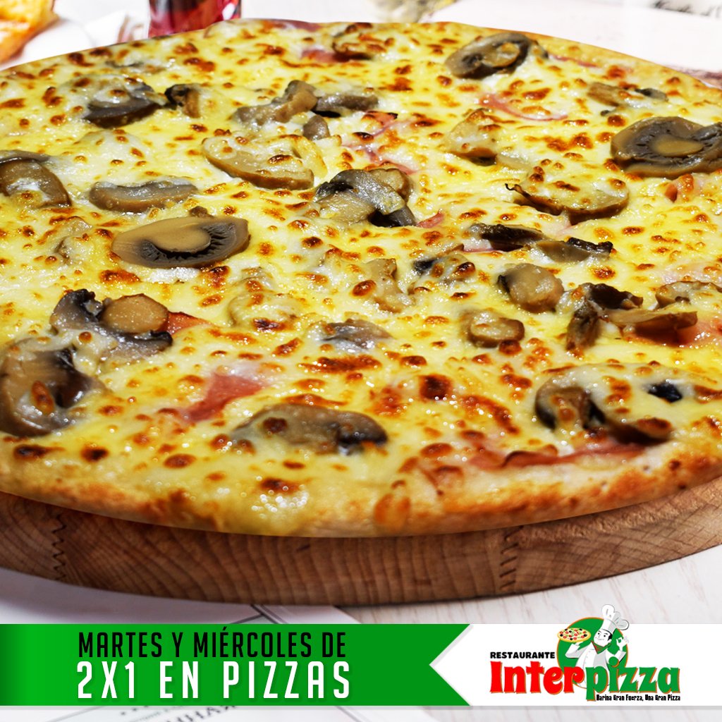 Interpizzas's tweet image. Disfruta de nuestro 2x1 en pizzas para llevar o a domicilio. Escoge entre nuestras especialidsdes y deleita tu paladar
