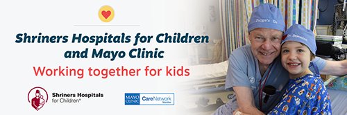 shrinershosp's tweet photo. Our membership in the #MayoClinicCareNetwork benefits patients and staff. https://t.co/roHF2xAJ9n #WorkingTogetherforKids https://t.co/p5XjhDaBM4