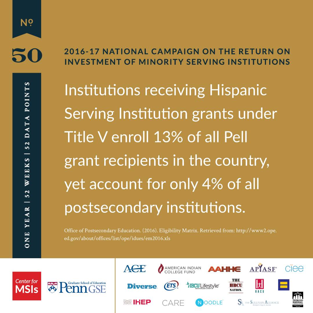 marybethgasman's tweet photo. National Campaign on the Return on Investment of Minority Serving Institutions, no. 50. Please share widely. #MSIROI #LiftingMSIs #ROI #MSI https://t.co/extHtYa6Fn