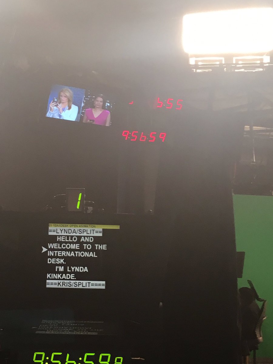 LyndaKinkade's tweet photo. Almost show time - hope you can join us #WorldNews @cnni @klustout #idesk @CNNInternatDesk #NorthKorea #nuclear #Trump #WhiteSupremacists https://t.co/LcrxsXrjna