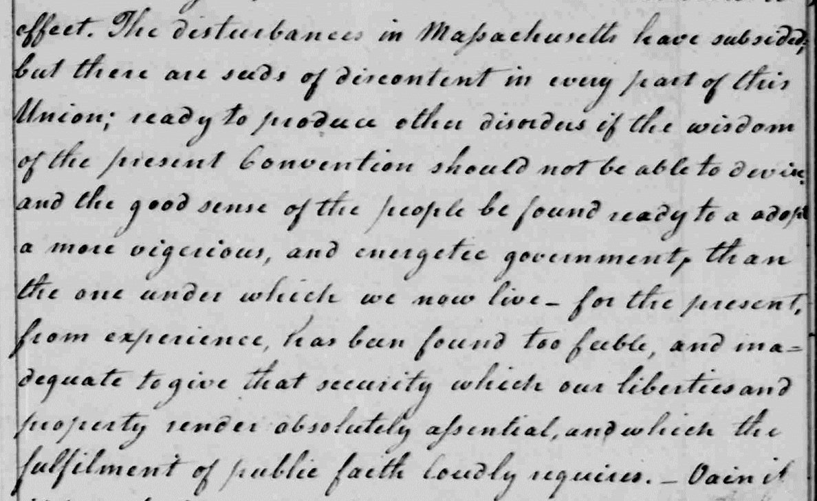 timmo's tweet image. #OTD 1787 Washington writes to Lafayette, very worried about "seeds of discontent in every part of this Union" founders.archives.gov/documents/Wash…