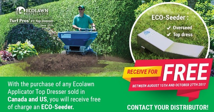 propowercanada's tweet photo. Free Eco-Seeder!! Overseed &amp; topdress at the same time! Check propowercanada.ca for your local dealer #overseed #topdress https://t.co/TQnGJrccJO