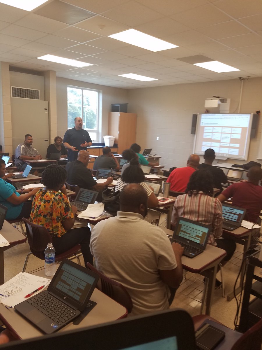 greenecoboe's tweet photo. @RMayben9 conducting Chromebook training for GCS staff at the start of the school year. Each teacher will have a Google account for 17-18. https://t.co/69sVPLmr0F