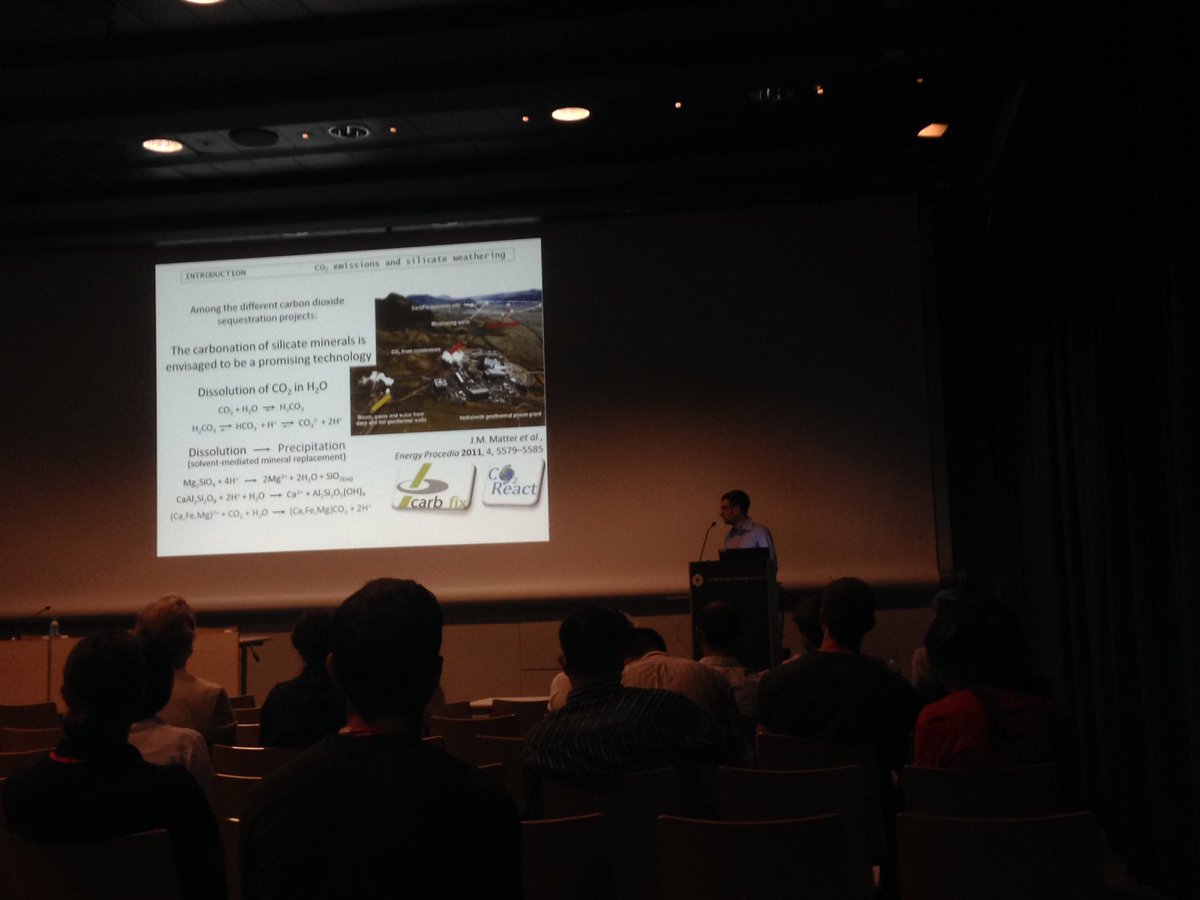CO2_React's tweet photo. Today Fulvio di Lorenzo (@CanalUGR) talked about a catalyst that can enhance silicate carbonation - useful for #carbon storage #ccs https://t.co/HO2YkxN07m