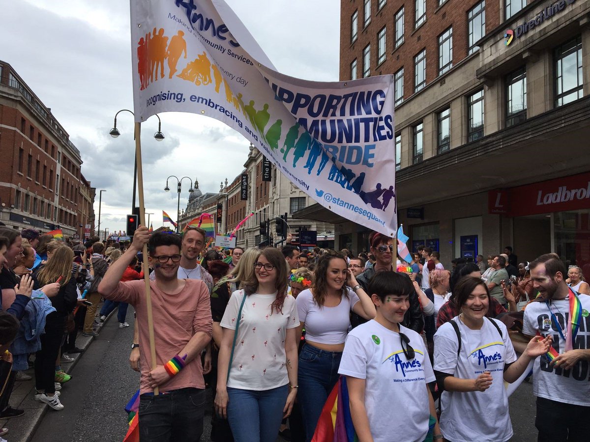 StAnnesCom's tweet image. For the first time St Anne's took part in @LeedsPride supporting #LGBT
Community as an organisation. More info tinyurl.com/y86upbfg