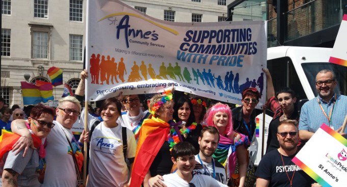 StAnnesCom's tweet image. For the first time St Anne's took part in @LeedsPride supporting #LGBT
Community as an organisation. More info tinyurl.com/y86upbfg