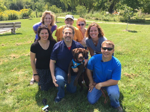 MequonNature's tweet photo. #Conservation dog Tilia's making news again! She's on @NPR's FB pg, will be on @WTMJ's The Now @ 6:30 tonight &amp; a new bud, @scottsteelenews. https://t.co/CHm9F6WgJu