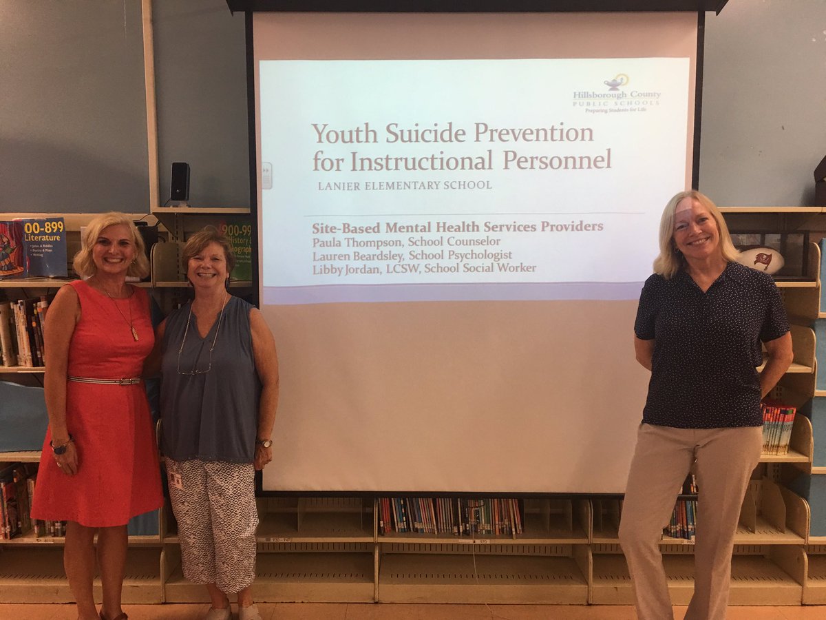 HCPSLanier's tweet photo. Lanier Student Services Team trained our staff on Suicide Prevention today. #ACT #safetynet https://t.co/cWgR1mI1l4