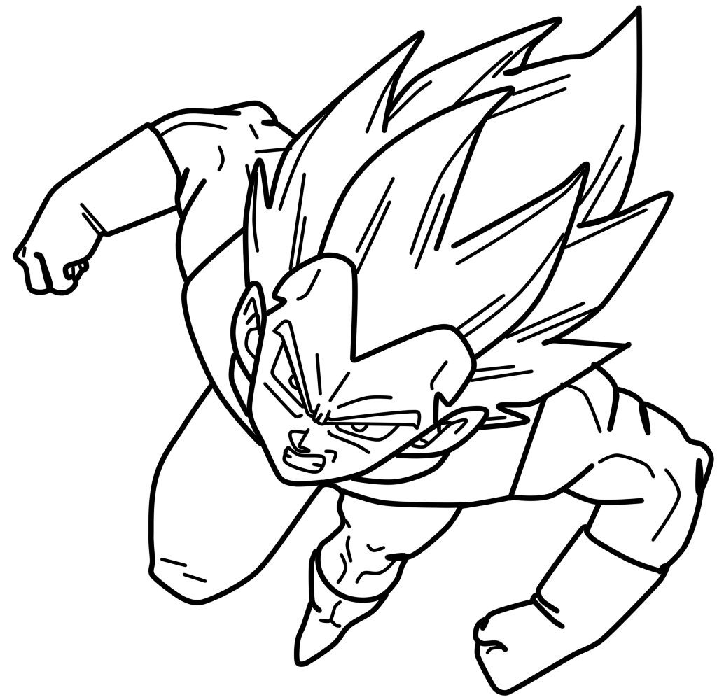 Desenhos de Vegeta Dragon Ball Z para Colorir e Imprimir