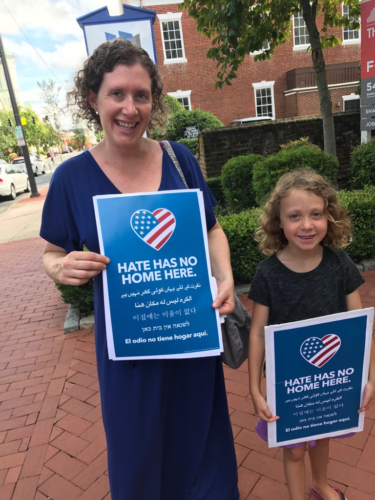 Walking around downtown passing out fliers. #HateHasNoHomeHere <a href="/Ahimsaone/">Emily Taylor</a>