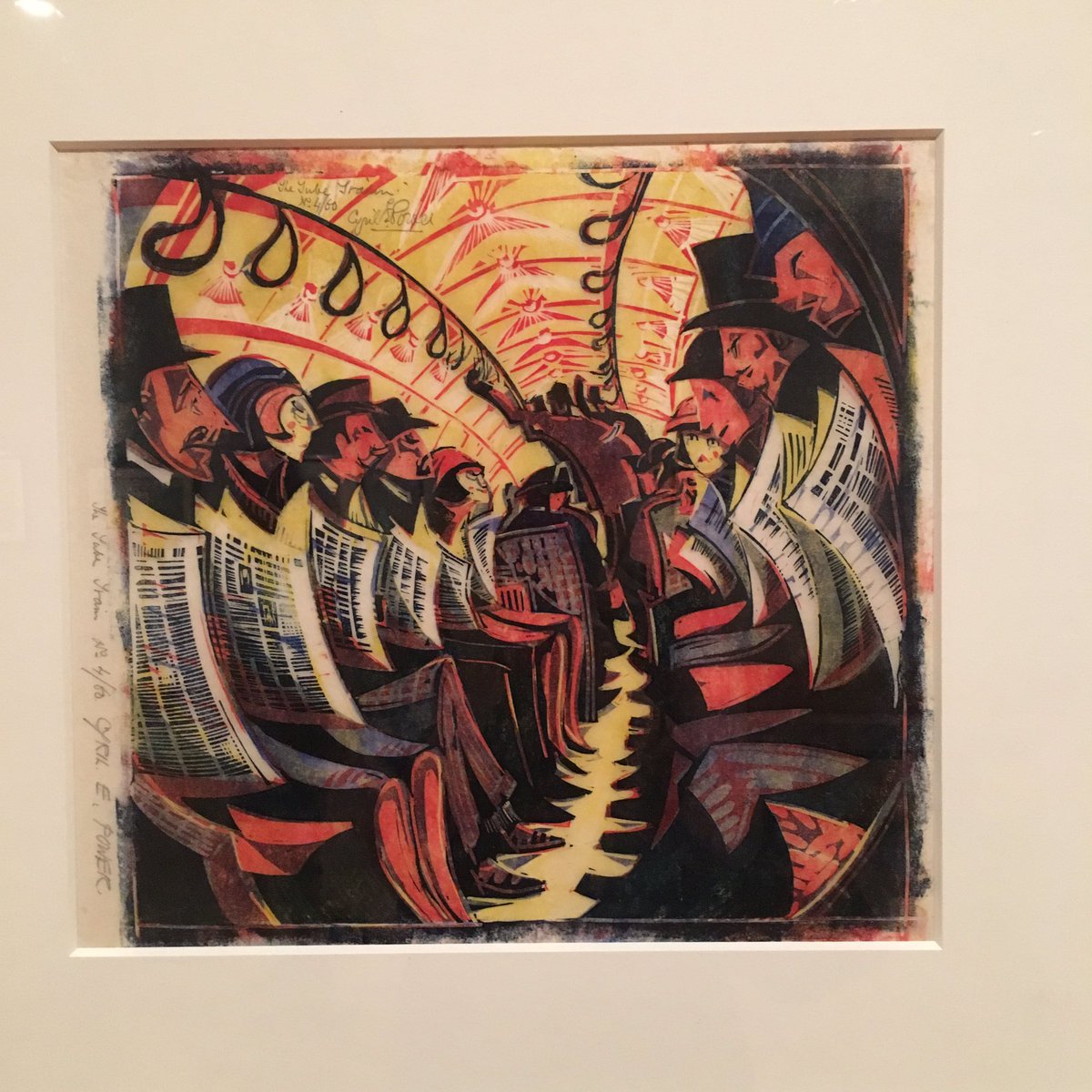 masha_tee's tweet photo. In The Tube Train, Cyril E. Power reminds us that long before iPhones, commuters preferred reading to interacting w/ one another @metmuseum https://t.co/VoHLpjbEzP