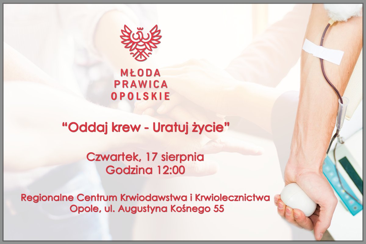 Konsekwentnie wspieramy krwiodawstwo. Kolejna zbiórka już 17 sierpnia o 12.00 ❤️<a href="/MarcinOciepa/">Marcin Ociepa</a> <a href="/PZiubroniewicz/">Piotr Ziubroniewicz</a> @Mloda_Prawica <a href="/JanStrzezek/">Jan Strzeżek</a>