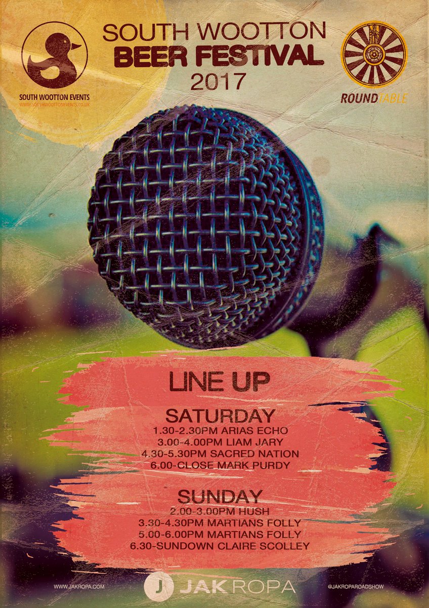 The musical line up at South Wootton Beer Festival... #SWEvents