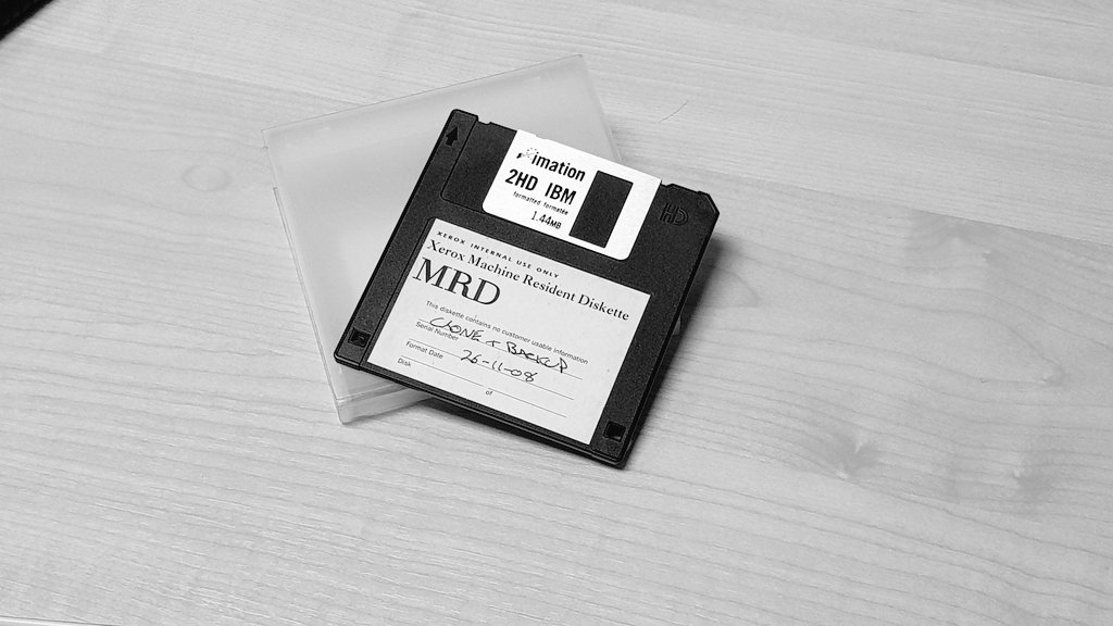 MaydayCentral's tweet photo. Bit of old school tech came through the workshop today. 1.44MB! Who remembers these? #takesusback #oldschool #floppydisk https://t.co/XaR0ksKVYf