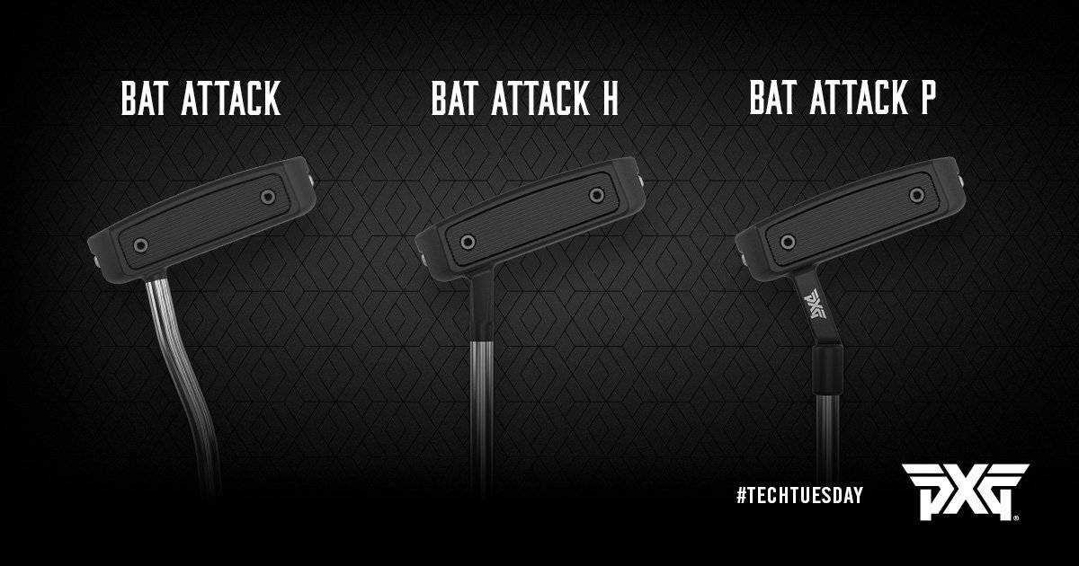 pxg's tweet photo. Due to popular demand, our #PXG Bat Attack putter is now available in three different hosel designs! #TechTuesday https://t.co/lHT27TLNGb https://t.co/o3GE5VEKIk