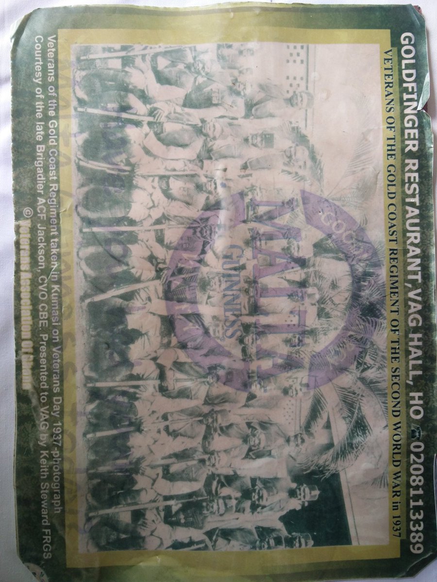 CWJackson4's tweet photo. Lunch at Veterans Assn of Ghana Hall, Ho. Placemats feature 1937 Reunion photo from Kumasi. @kajsaha @elidot @ghanawaterwoman https://t.co/mfJCqXOjTM